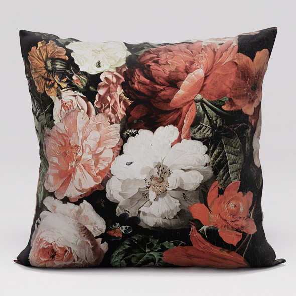 Poszewka dekoracyjna TULIPA VELVET - 45x45 cm - vintage bordowy