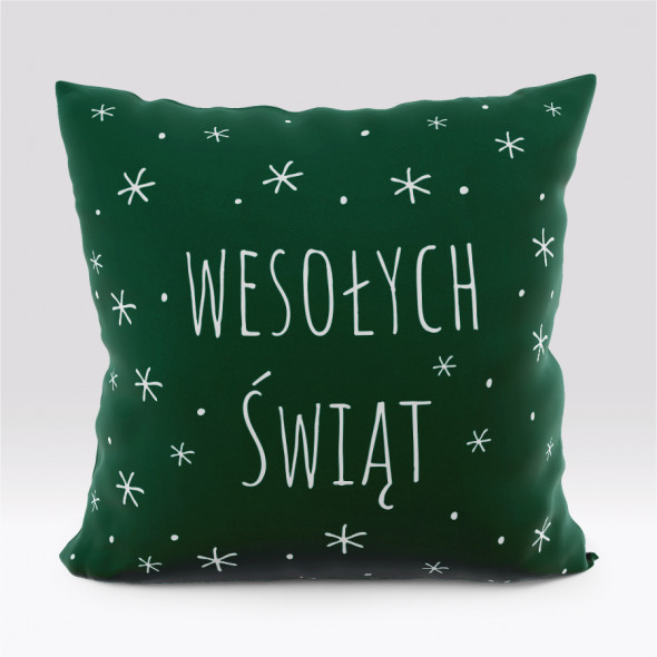 Poszewka dekoracyjna WESOŁYCH ŚWIĄT VELVET - 40x40 cm - zielony