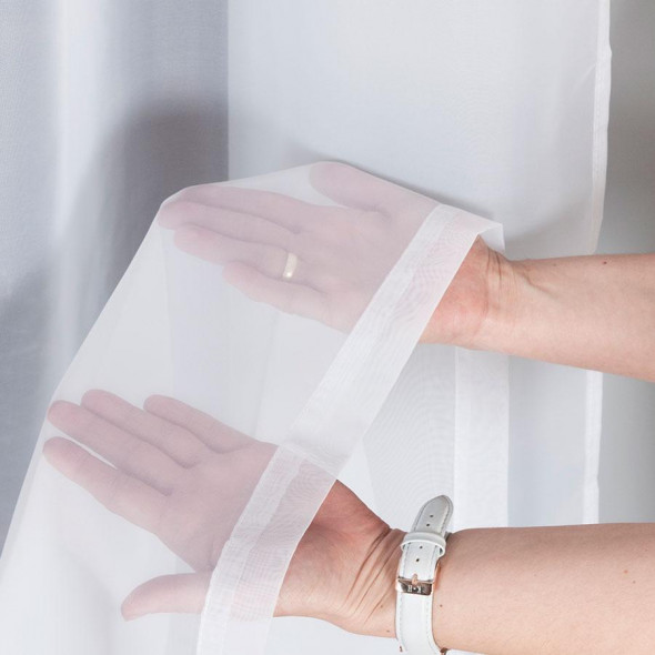 Woal gładki 002301 V01 - wysokość 300 cm - biały