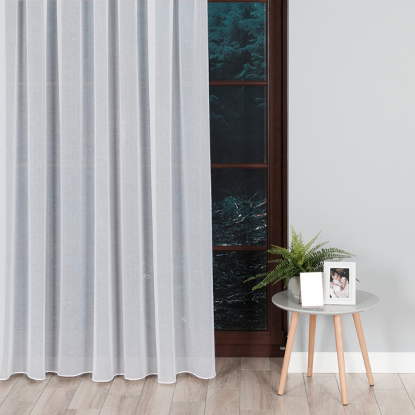 Woal kreszowany 002301 - wysokość 270 cm - biały