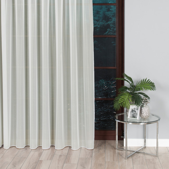 Woal trudnopalny z ołowianką 000101 - wysokość 290 cm - kremowy