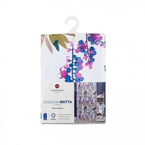Zasłona blackout na przelotkach BRITTA 260x140 cm - biały/wielokolorowy
