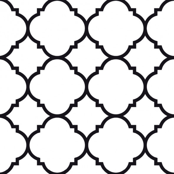 Zasłona gotowa na przelotkach MAROCCO DUE - 260x150 cm - biała/czarna