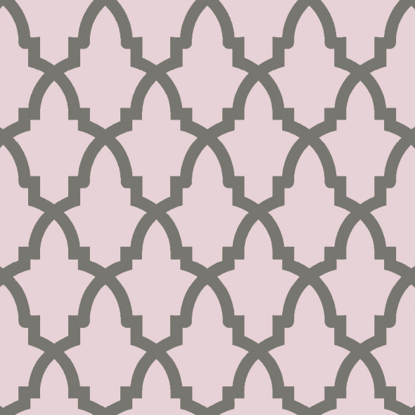 Zasłona gotowa na przelotkach MAROCCO UNO - 260x150 cm - szara/pudrowy róż