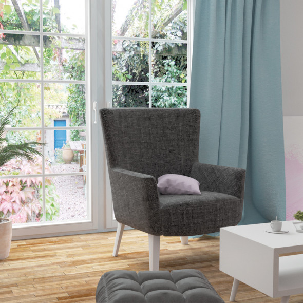 Zasłona gotowa na przelotkach MILAS 035 - 250x140 cm - błękitny