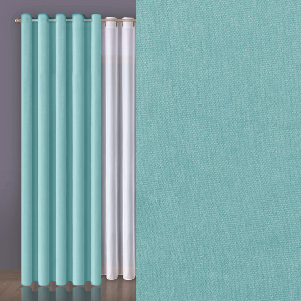 Zasłona gotowa na przelotkach MILAS 056 - 250x140 cm - miętowy