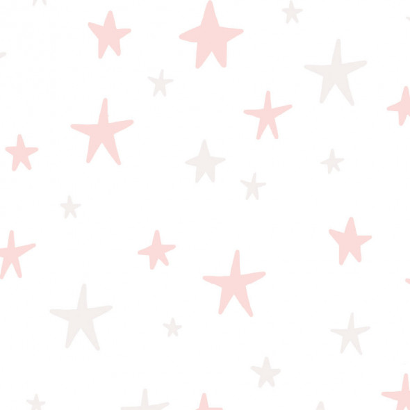 Zasłona gotowa na przelotkach STELLARE - 260x150 cm - biała/jasna różowa/beżowa