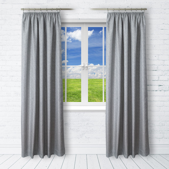 Zasłona gotowa na przelotkach TINSEL 011 - 250x140 cm - szara