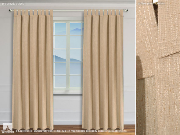Zasłona gotowa na szelkach "Elza" - 250x150 cm - beżowa