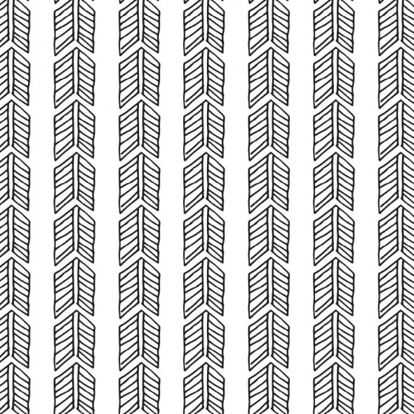 Zasłona gotowa na taśmie "Freccia" - 250x150 cm - biała/czarna