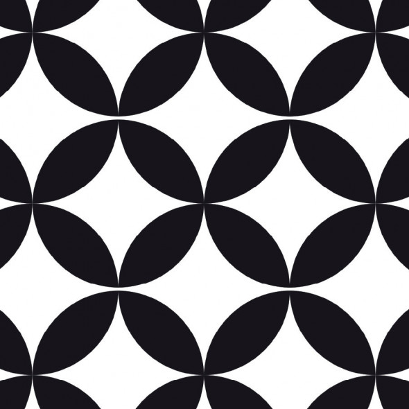 Zasłona gotowa na taśmie "Marocco Quattro" - 250x150 cm - biała/czarna