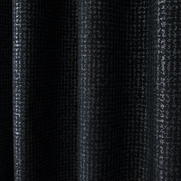 Zasłona gotowa na taśmie TINSEL - 250x140 cm - czarny