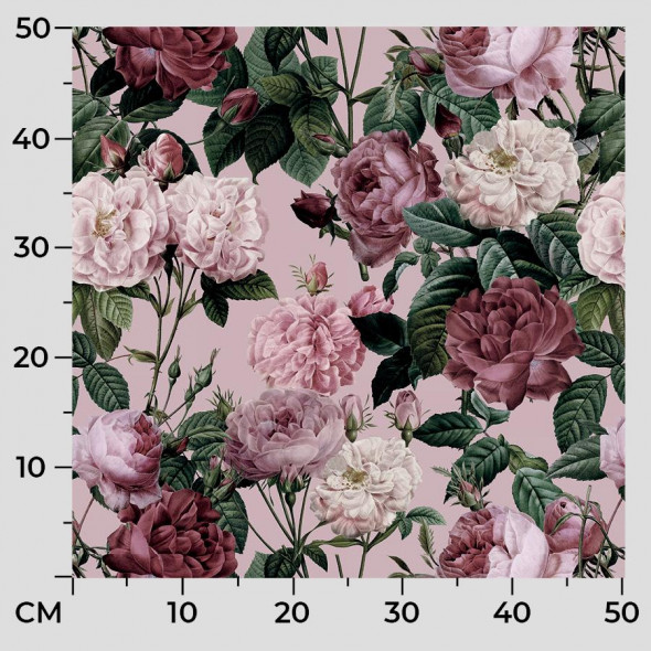 Zasłona gotowa velvetowa na przelotkach MORENA 002 - 270x140 cm - odcienie różu i zieleni