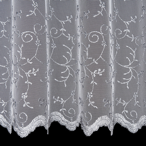 Zazdrostka haftowana 009133 - wysokość 40 cm - biały/srebrny