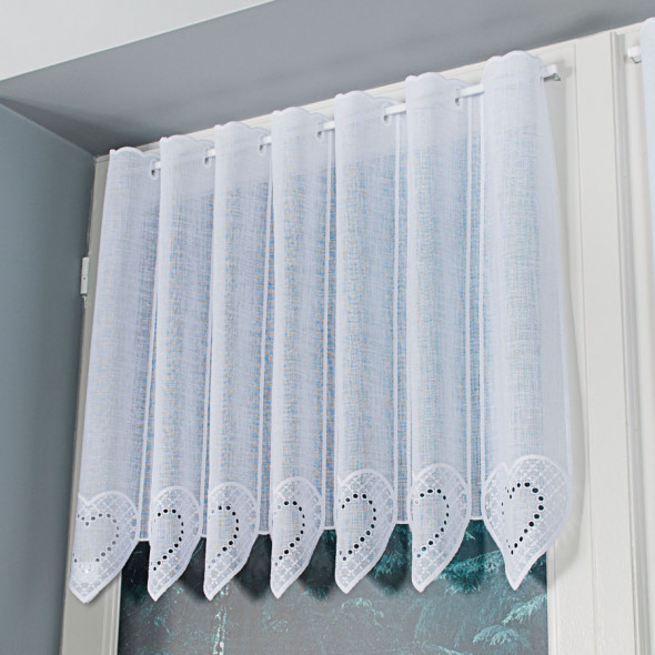 Zazdrostka panelowa haftowana - wysokość 60 cm - biały