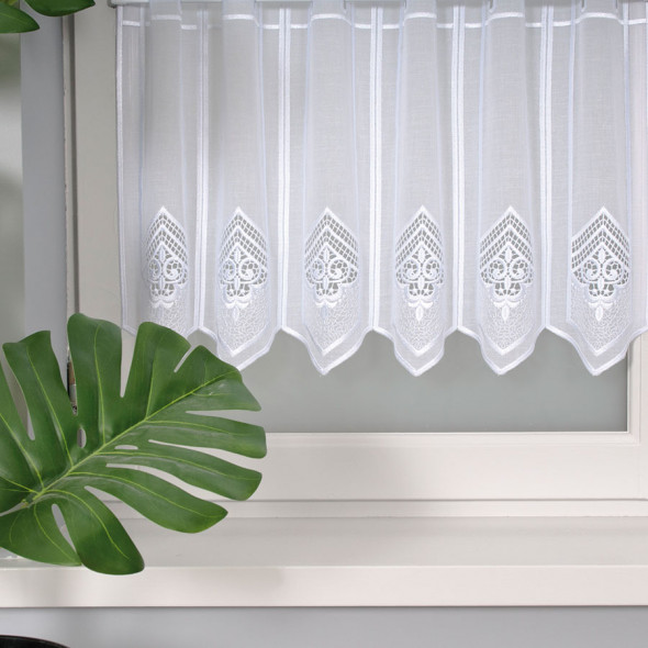 Zazdrostka panelowa z aplikacją 029700 - wysokość 90 cm - biały