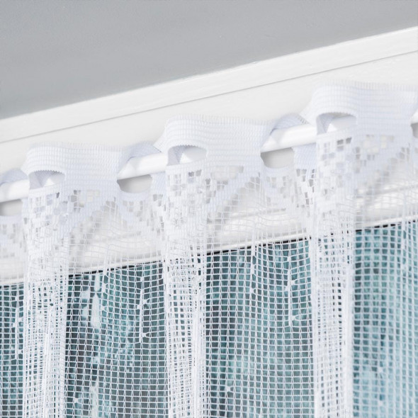 Zazdrostka żakardowa 000146 - wysokość 120 cm - biały