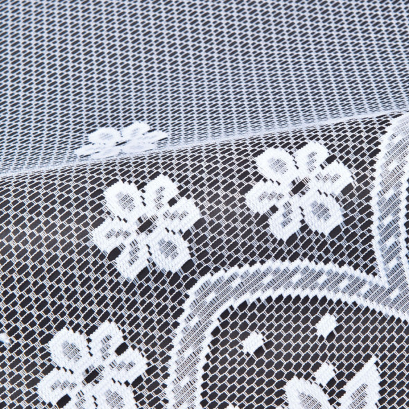 Zazdrostka żakardowa 004421- wysokość 70 cm - biały