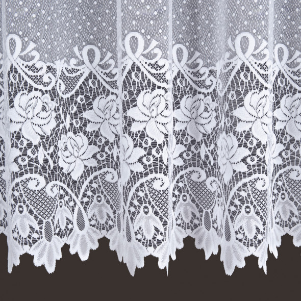 Zazdrostka żakardowa 017480 - wysokość 60 cm - biała