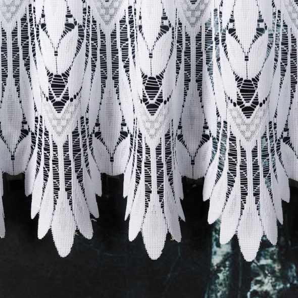 Zazdrostka żakardowa 018989 - wysokość 100 cm - biały
