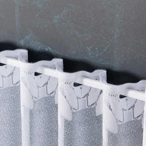 Zazdrostka żakardowa 018989 - wysokość 60 cm - biały