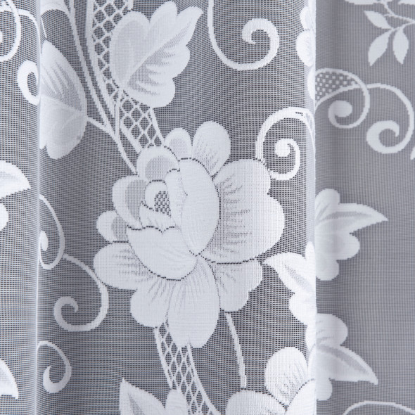 Zazdrostka żakardowa 023006 - wysokość 50 cm - biały