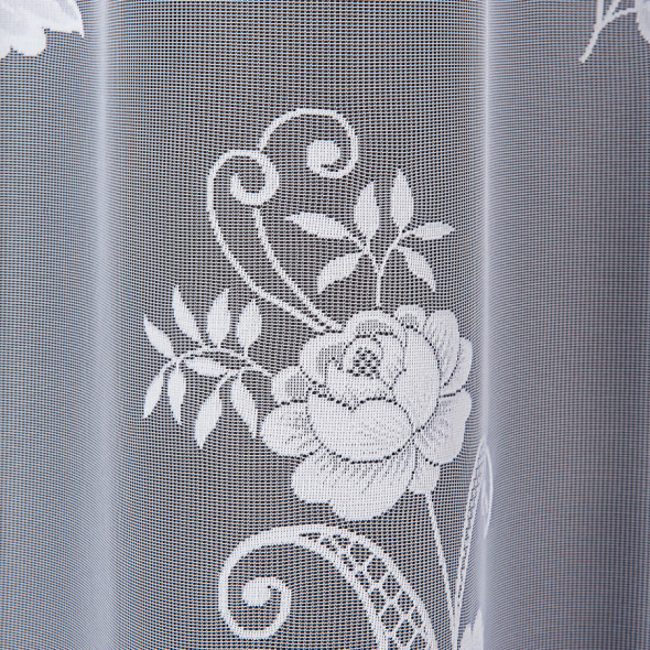 Zazdrostka żakardowa 023006 - wysokość 70 cm - biały