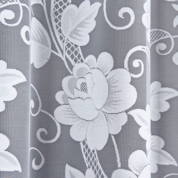 Zazdrostka żakardowa 023006 - wysokość 90 cm - biały