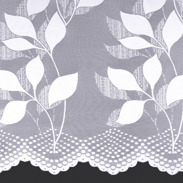 Zazdrostka żakardowa 023083 - wysokość 100 cm - biały