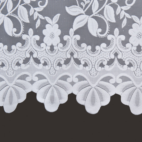 Zazdrostka żakardowa 023092 - wysokość 110 cm - biała