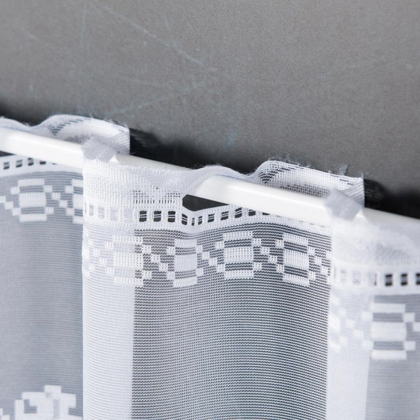 Zazdrostka żakardowa 023410 - wysokość 30 cm - biały