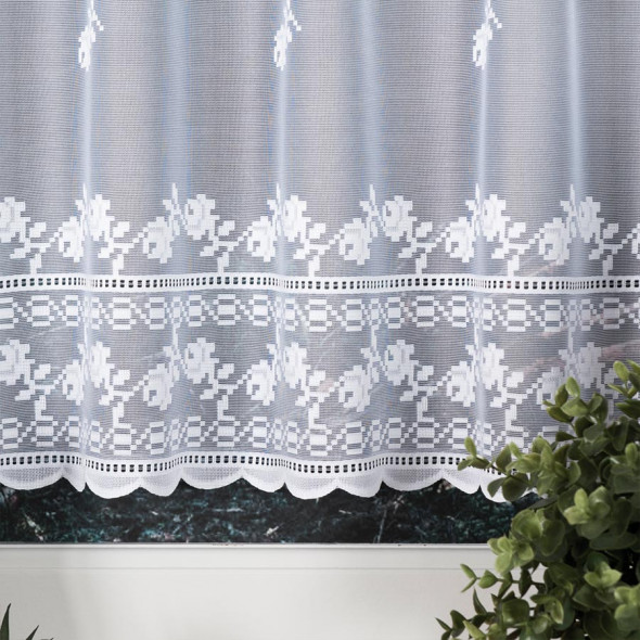 Zazdrostka żakardowa 023410 - wysokość 50 cm - biały