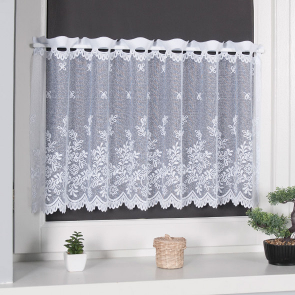 Zazdrostka żakardowa 054160 - wysokość 30 cm - biały