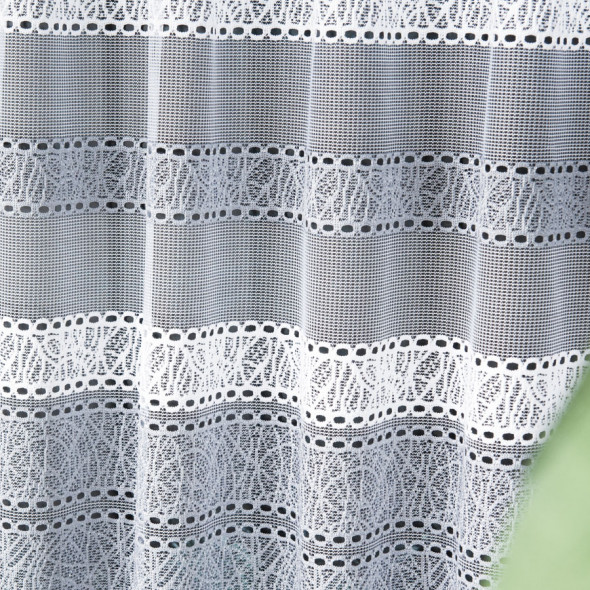 Zazdrostka żakardowa 181015 - wysokość 50 cm - biały/szary