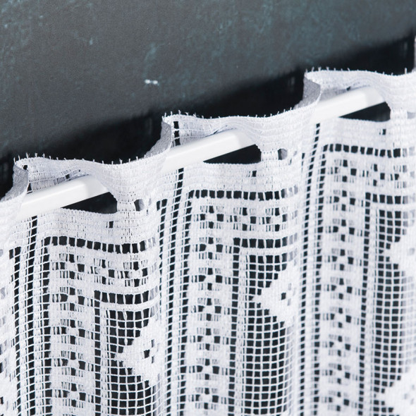 Zazdrostka żakardowa 303690 - wysokość 70 cm - biały