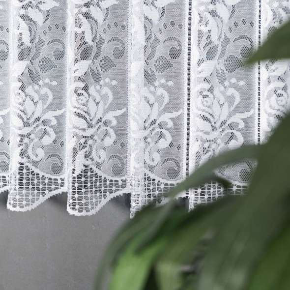 Zazdrostka żakardowa 338570 - wysokość 90 cm - biały