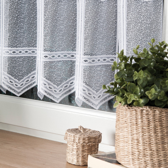 Zazdrostka żakardowa 341510 - wysokość 30 cm - biały