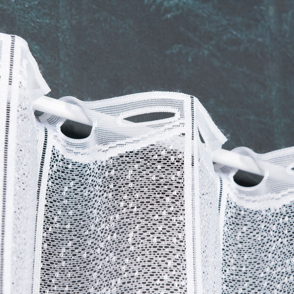 Zazdrostka żakardowa 341510 - wysokość 70 cm - biały