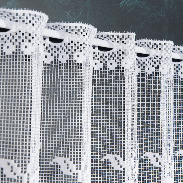 Zazdrostka żakardowa 344230 - wysokość 50 cm - biały