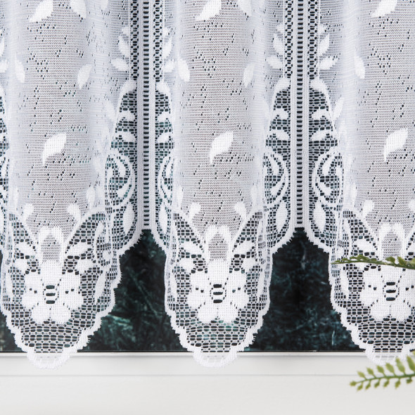 Zazdrostka żakardowa 349130 - wysokość 60 cm - biały