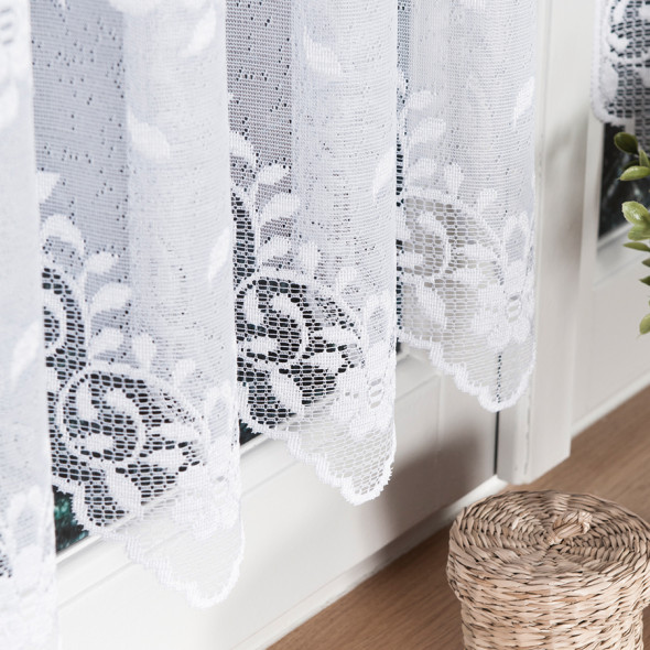 Zazdrostka żakardowa 349130 - wysokość 80 cm - biały