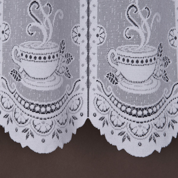 Zazdrostka żakardowa 763010 - wysokość 55 cm - biała