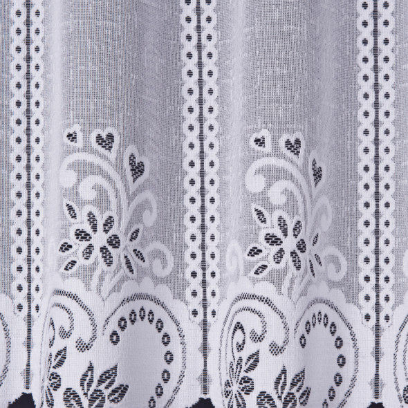 Zazdrostka żakardowa 763012 - wysokość 75 cm - biała