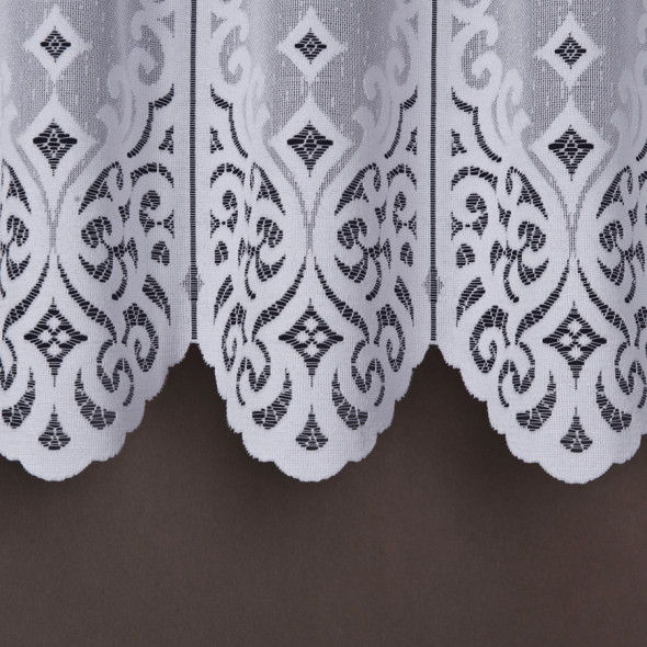 Zazdrostka żakardowa 763013 - wysokość 65 cm - biała
