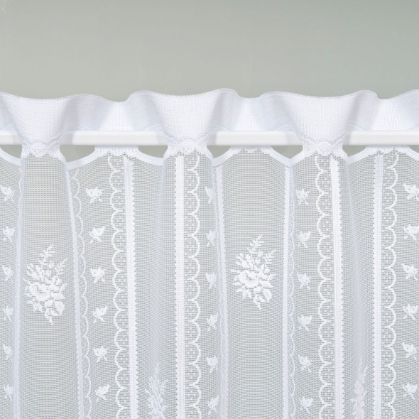 Zazdrostka żakardowa panelowa 002497 - wysokość 40 cm - biały