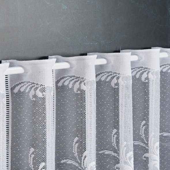 Zazdrostka żakardowa panelowa 344580 - wysokość 40 cm - biały