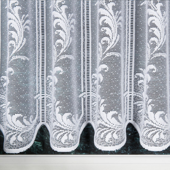 Zazdrostka żakardowa panelowa 344580 - wysokość 60 cm - biały