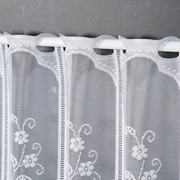 Zazdrostka żakardowa panelowa 352800 - wysokość 50 cm - biały