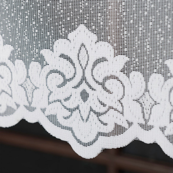 Zazdrostka żakardowa z samym dołem, kolor biały 001