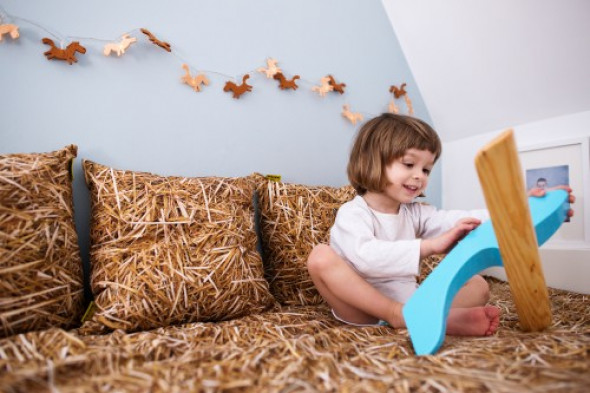 Błękitny Samolot Zabawka i Wisząca Ozdoba 36 cm